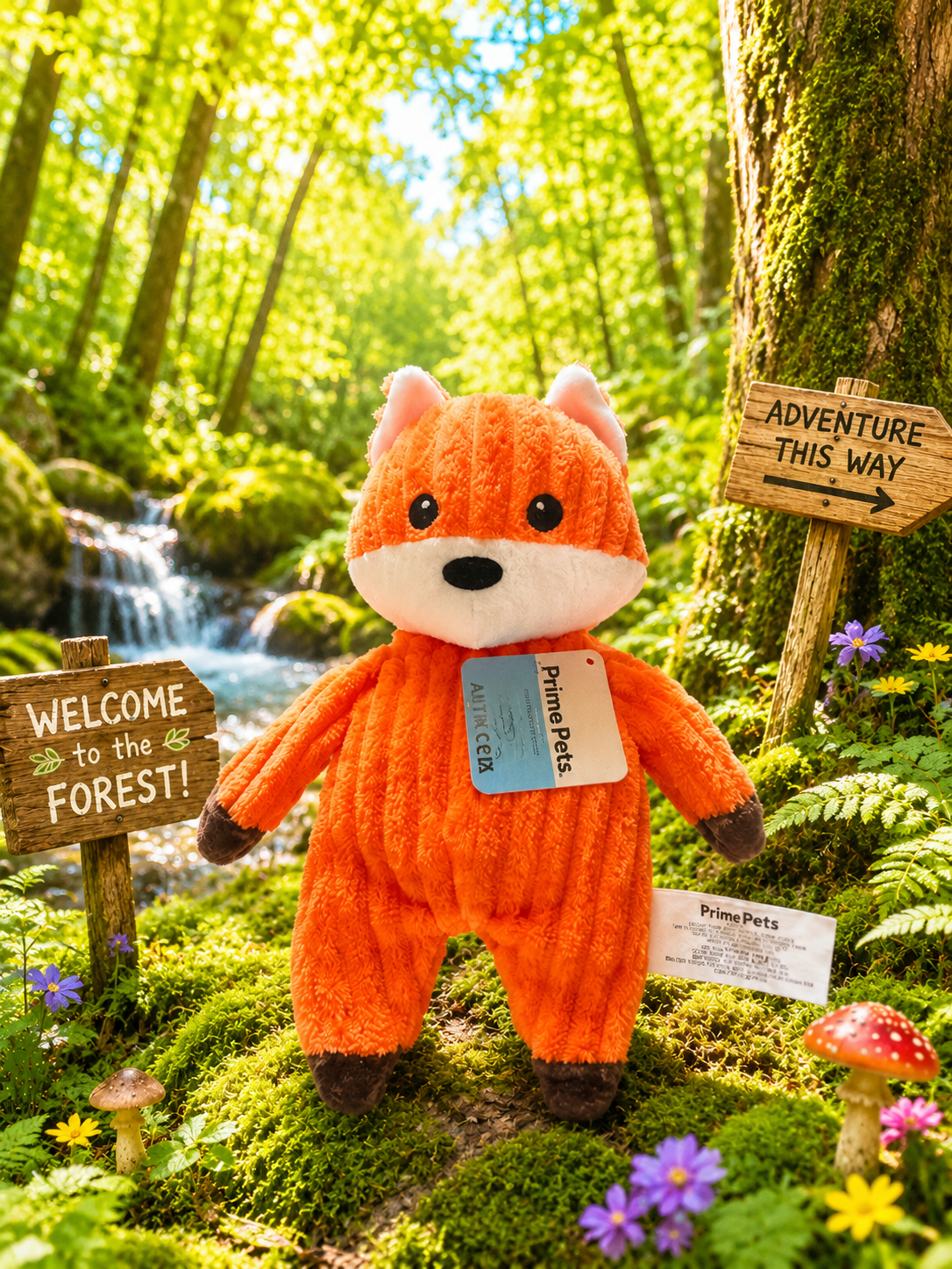 What the Fox? Stuffing-Free Squeaky & Crinkly Dog Toy