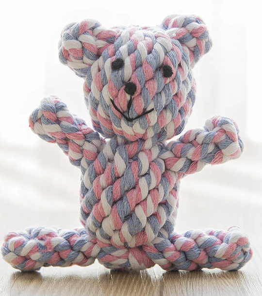 Pastel Punk Bear - Durable Braided Chew Toy