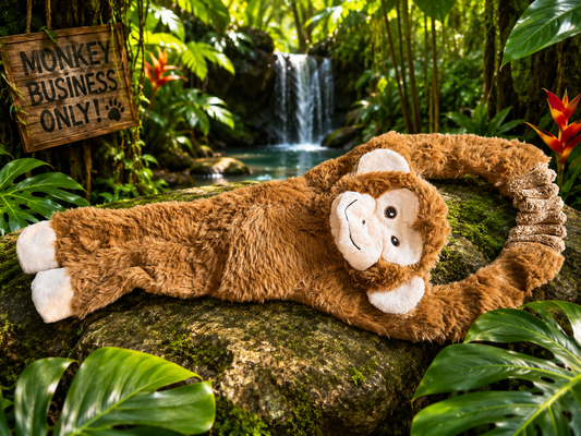🐵 Monkey Business Plush Dog Toy