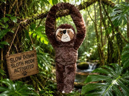 Slow & Steady Sloth Plush Dog Toy | Crinkly & Squeaky Fun