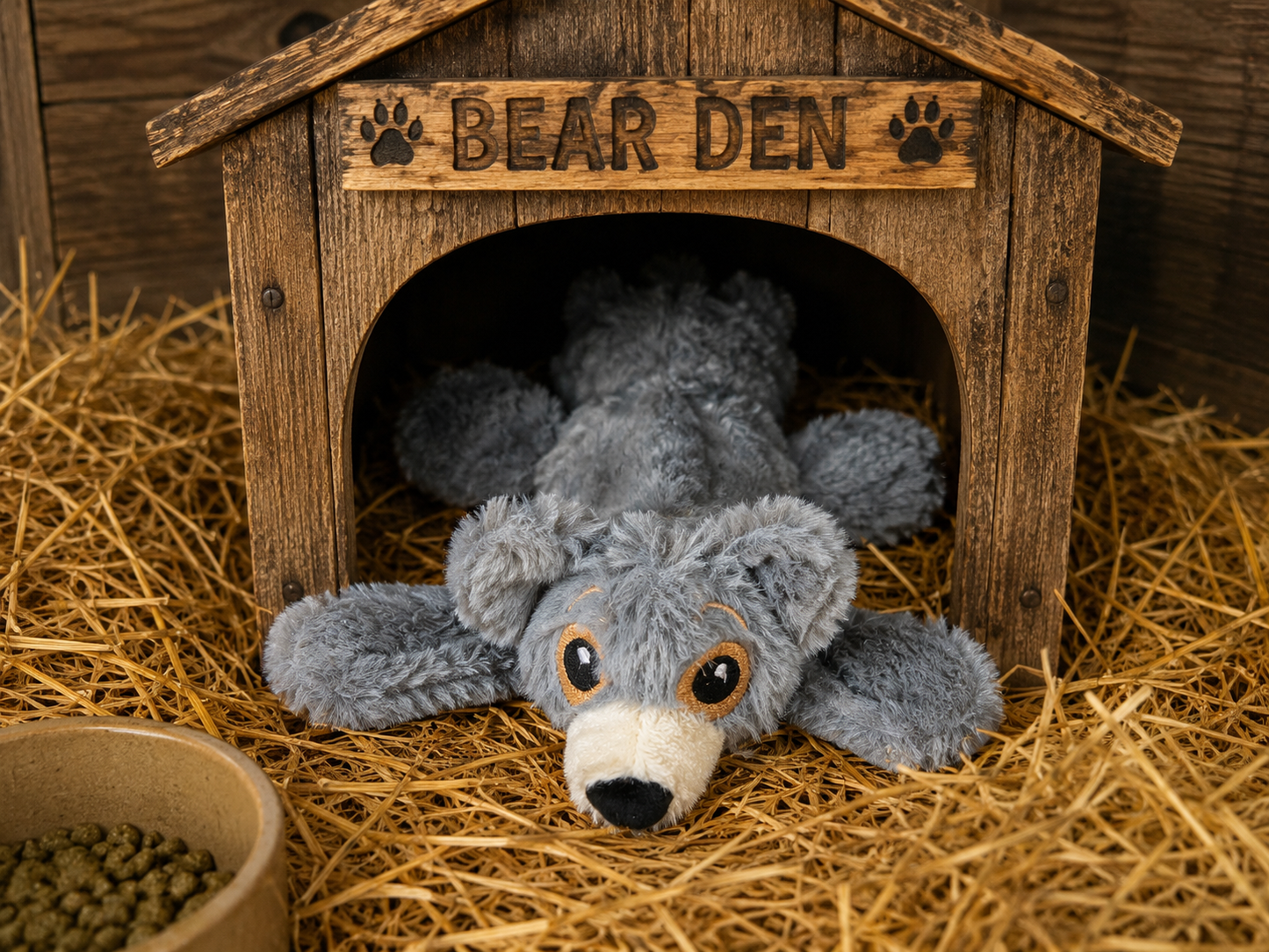 🐻 Bear Hug Flat Plush Dog Toy