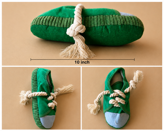 Lace Up for Bad Decisions™ Green Sneaker Dog Toy