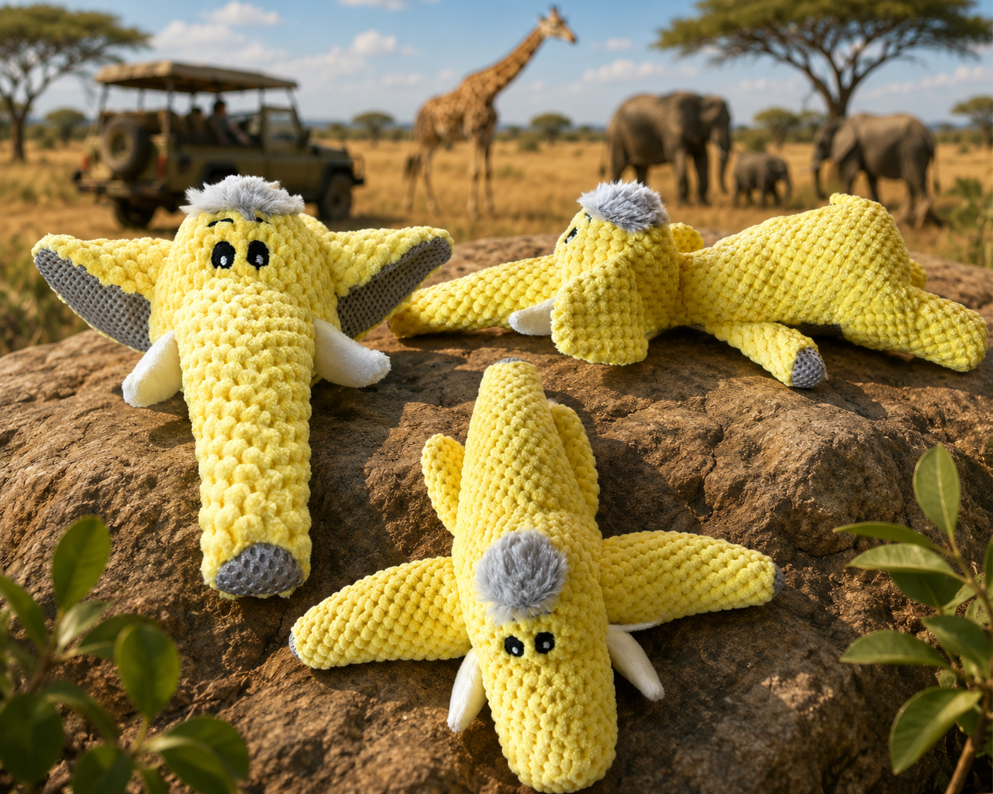 Safari Shenanigans Elephant Plush Dog Toy