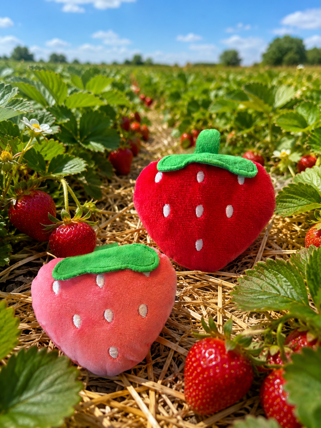 🍓 Berry Bad Decisions Strawberry Plush Dog Toy