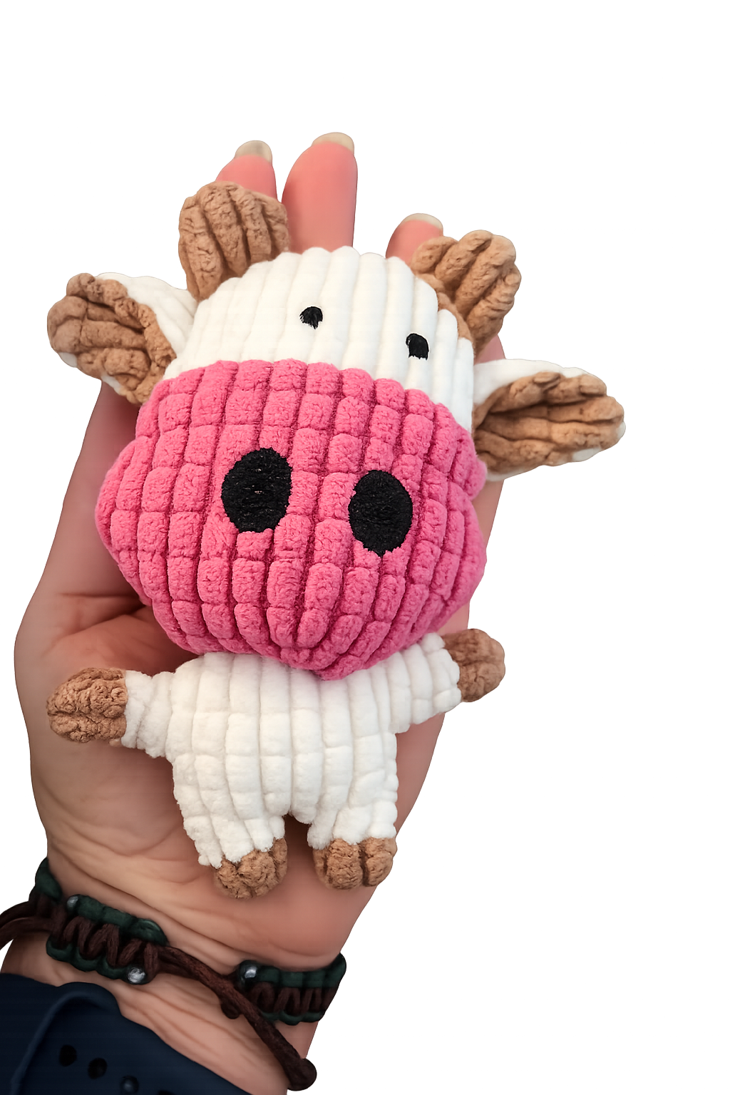 Udderly Rude Plaid Plush Cow Squeaky Dog Toy