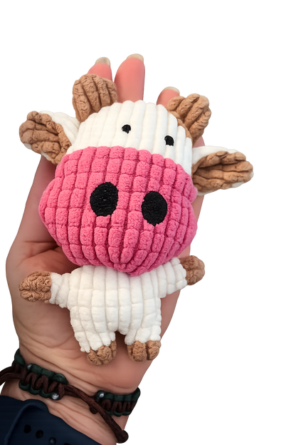 Udderly Rude Plaid Plush Cow Squeaky Dog Toy
