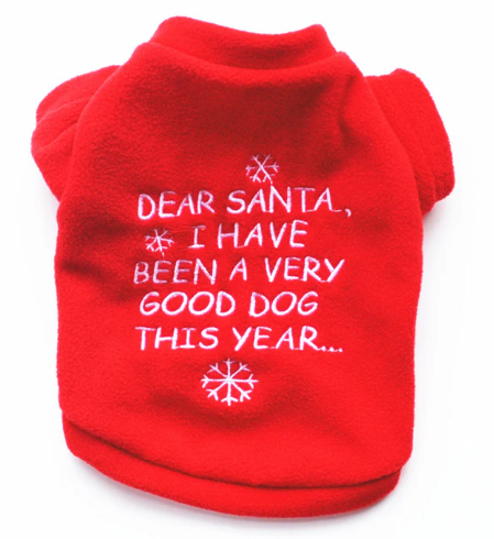Dear Santa, I've Been Good Fleece - Funny Christmas Dog Sweater