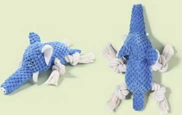 The Ele-Menace Thug - Squeaky Plush Elephant Dog Toy with Rope Limbs