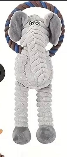 Trunk Junk Corduroy Elephant Rope Tug Dog Toy