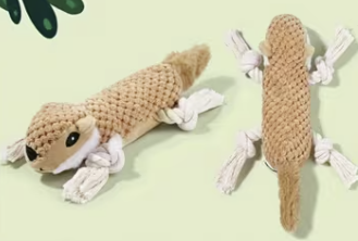 Nut Job Scoundrel - Interactive Plush & Rope Squirrel Dog Toy