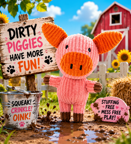 Oink if You're Nasty Plush Squeaky Dog Toy