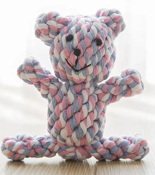 Pastel Punk Bear - Durable Braided Chew Toy