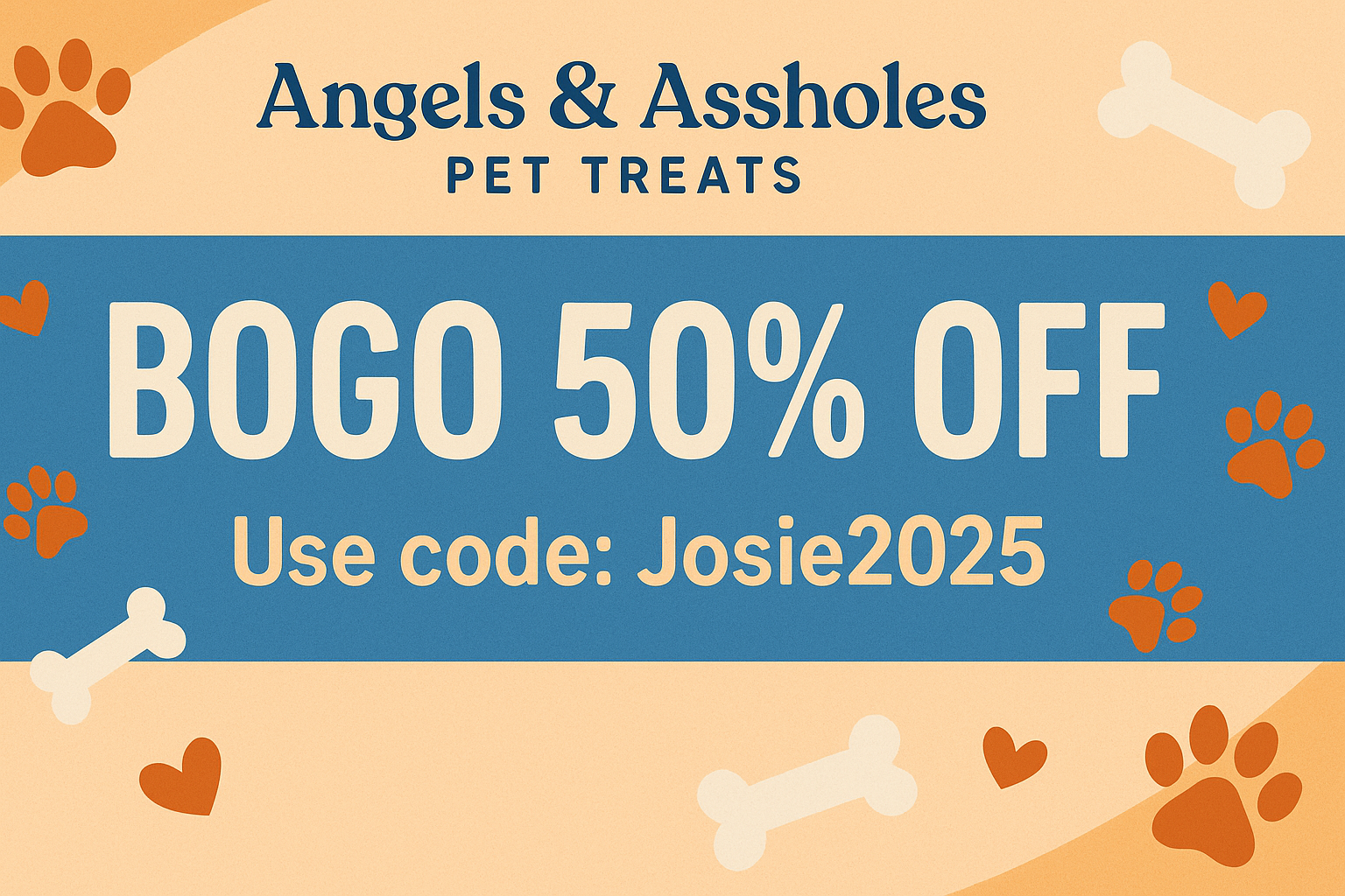 BOGO 50% OFF Pet Treats Banner