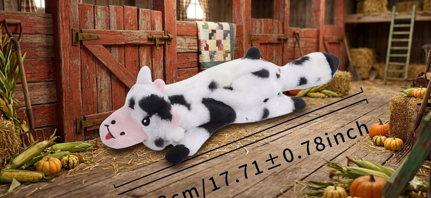 Smash Burger Flat Crinkle & Squeak Cow Dog Toy