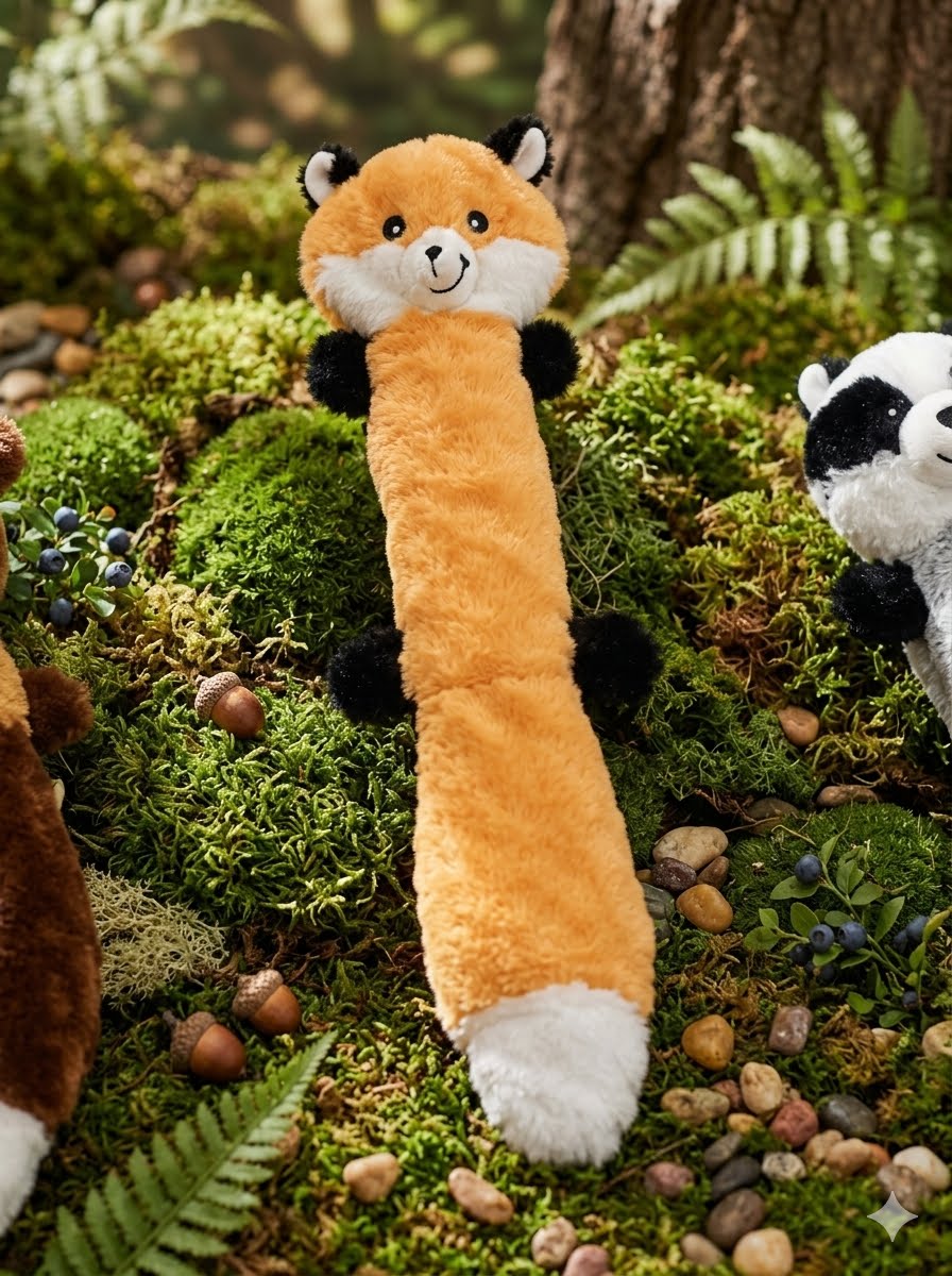 Zero Foxes Given Flat Crinkle & Squeak Fox Dog Toy