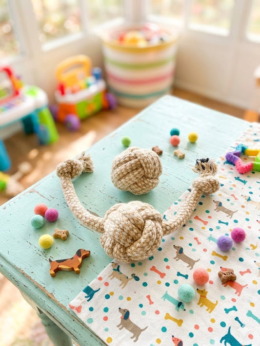 Tug Off — Organic Cotton Rope & Ball Tug Toy Bundle