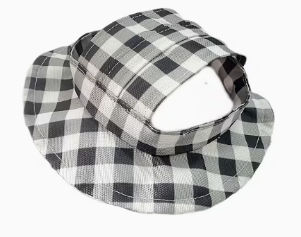 The Check-Yo-Self Sun Hat - Black & White Checkered Dog Sun Hat